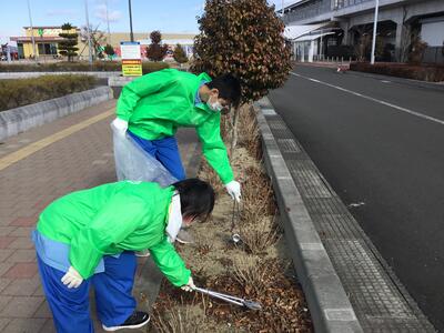 山下駅周辺での活動の様子です