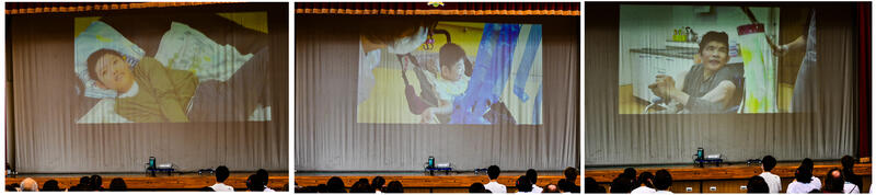 ステージ発表は、前期の活動の様子を動画や写真で紹介しました。来場された多くの方々から大きな拍手をいただきました。